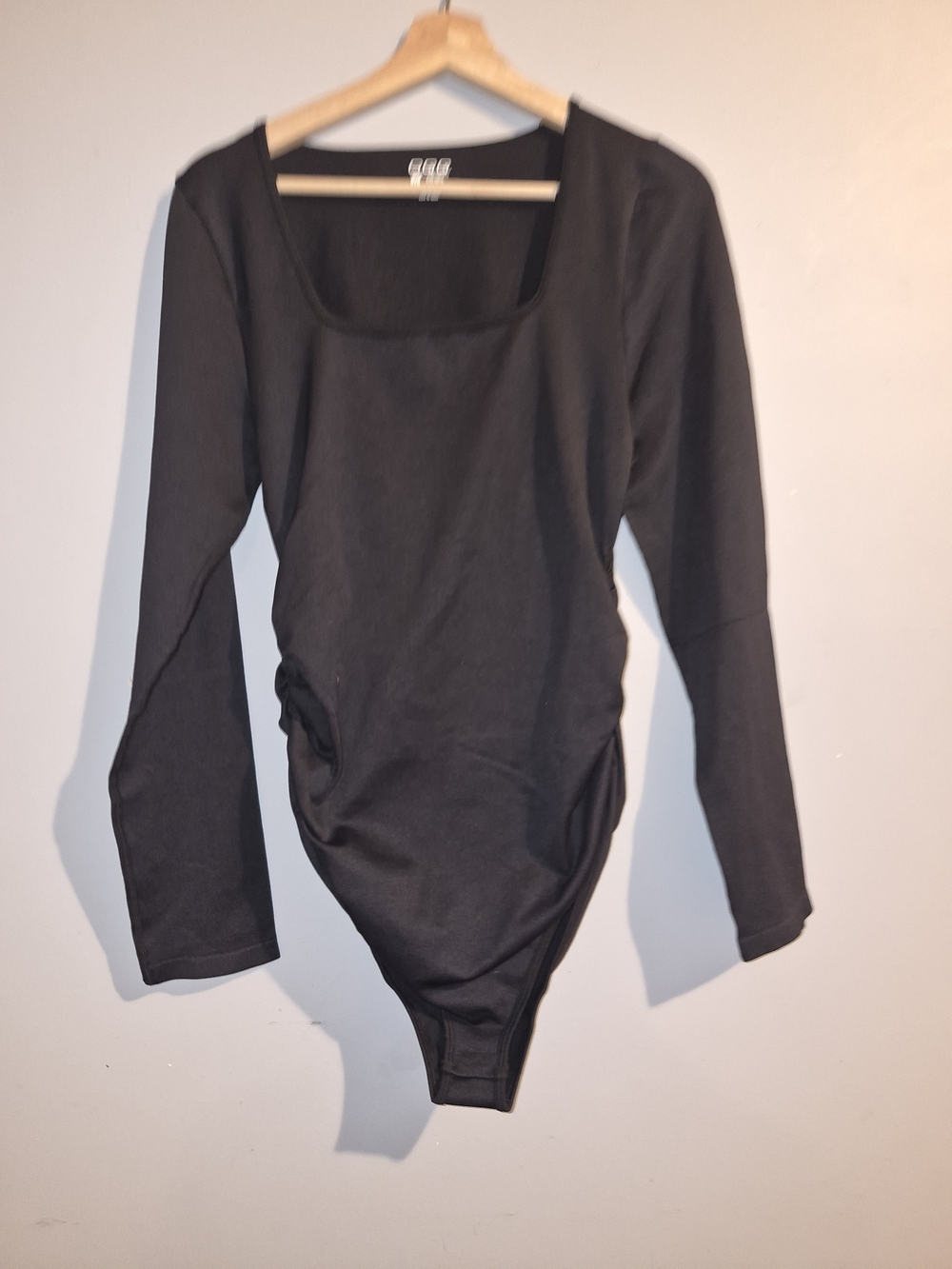 Black Long-Sleeve Button Down Style Bodysuit - Women Tops